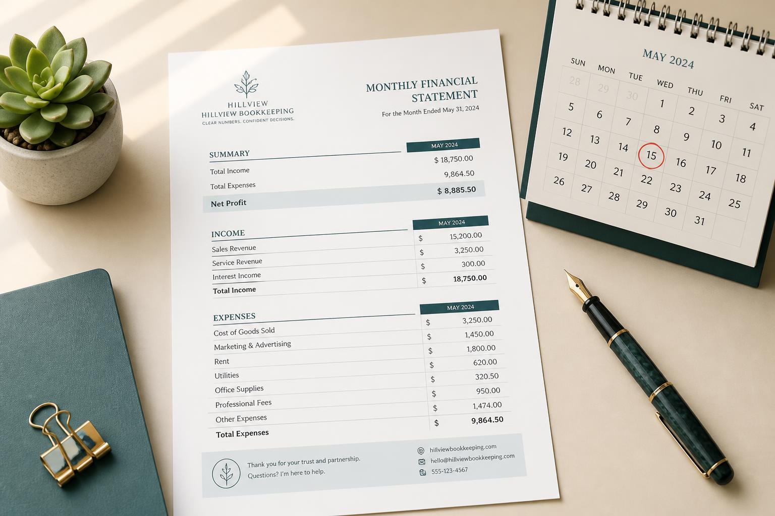 Monthly Bookkeeping